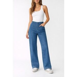 Jason Wu Jeans Flared Size 10 Women's Bell Bottoms Medium Wash Mid Rise Boot Cut